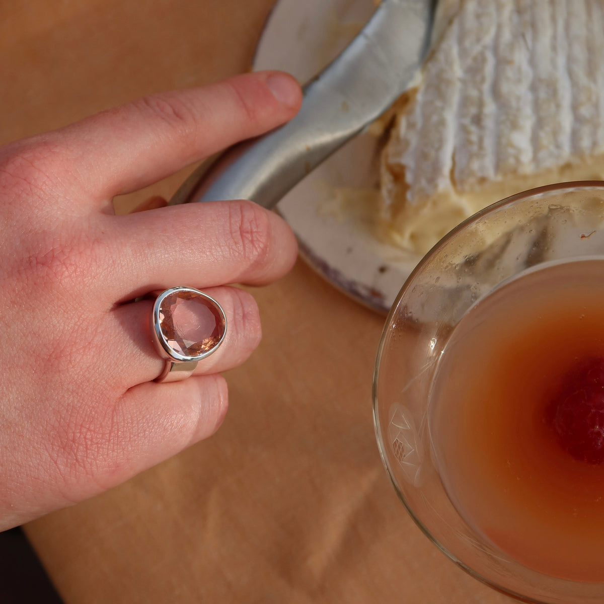 Evolution Ring Blush Quartz - Sterling Silver