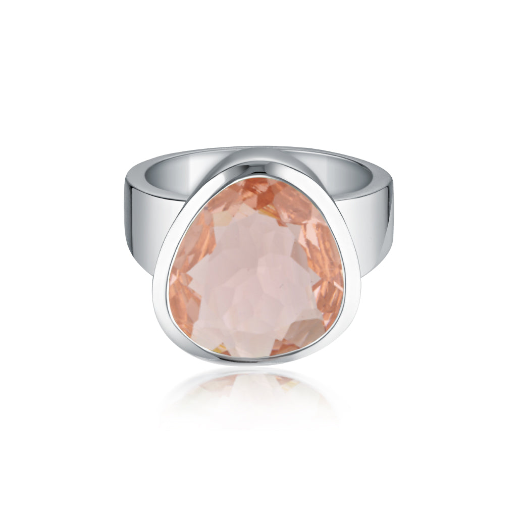 Evolution Ring Blush Quartz - Sterling Silver