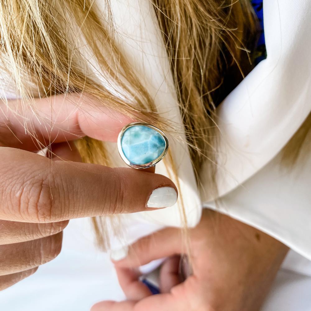 Evolution Ring Larimar - Sterling Silver