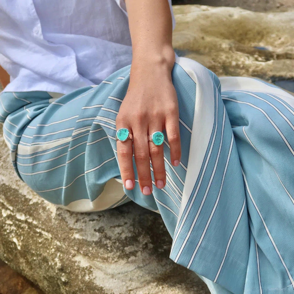 Evolution Ring Paraiba Nano Quartz - Sterling Silver