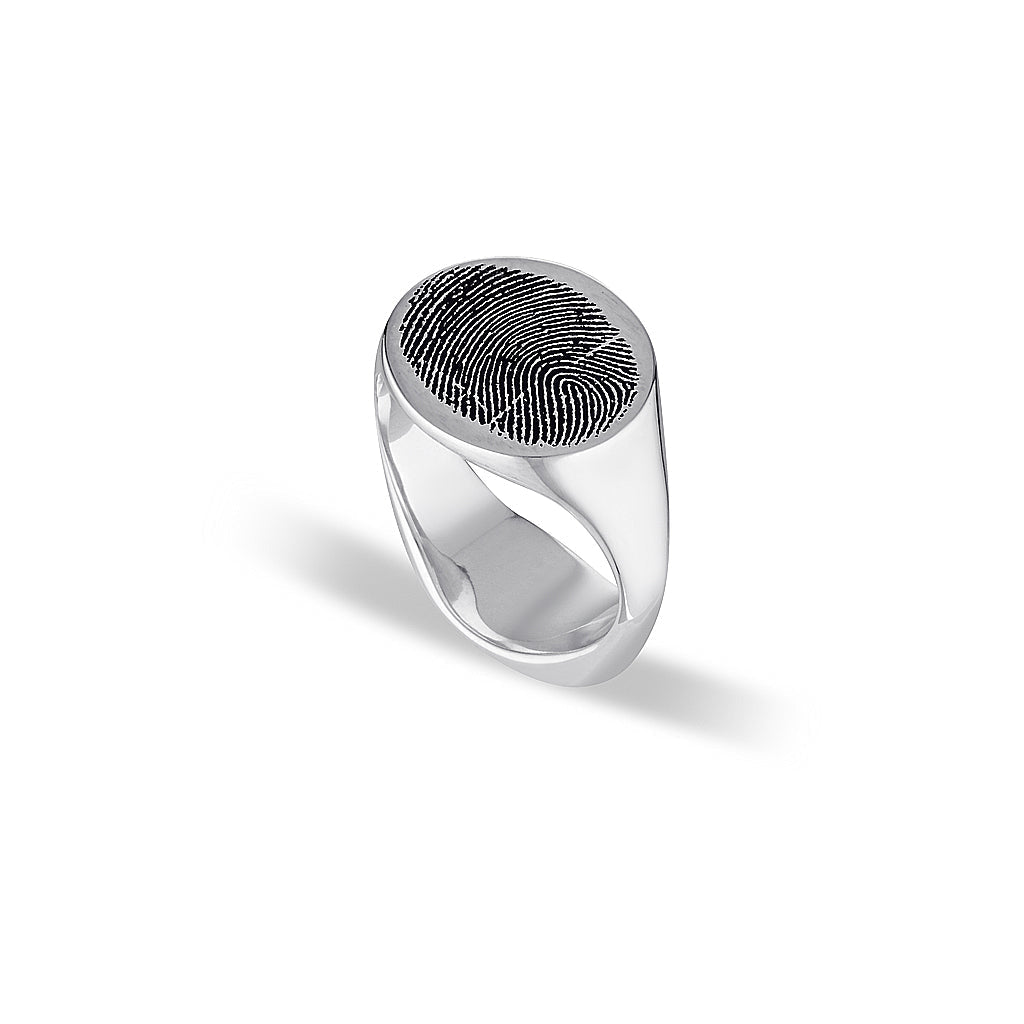 Fingerprint Double Sided Signet Ring