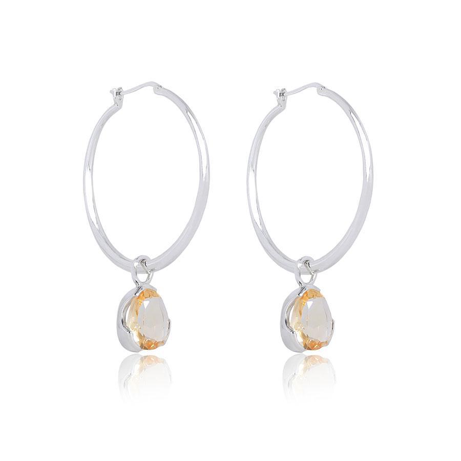 Foundation Gemdrop Hoop Earrings - Large - Citrine