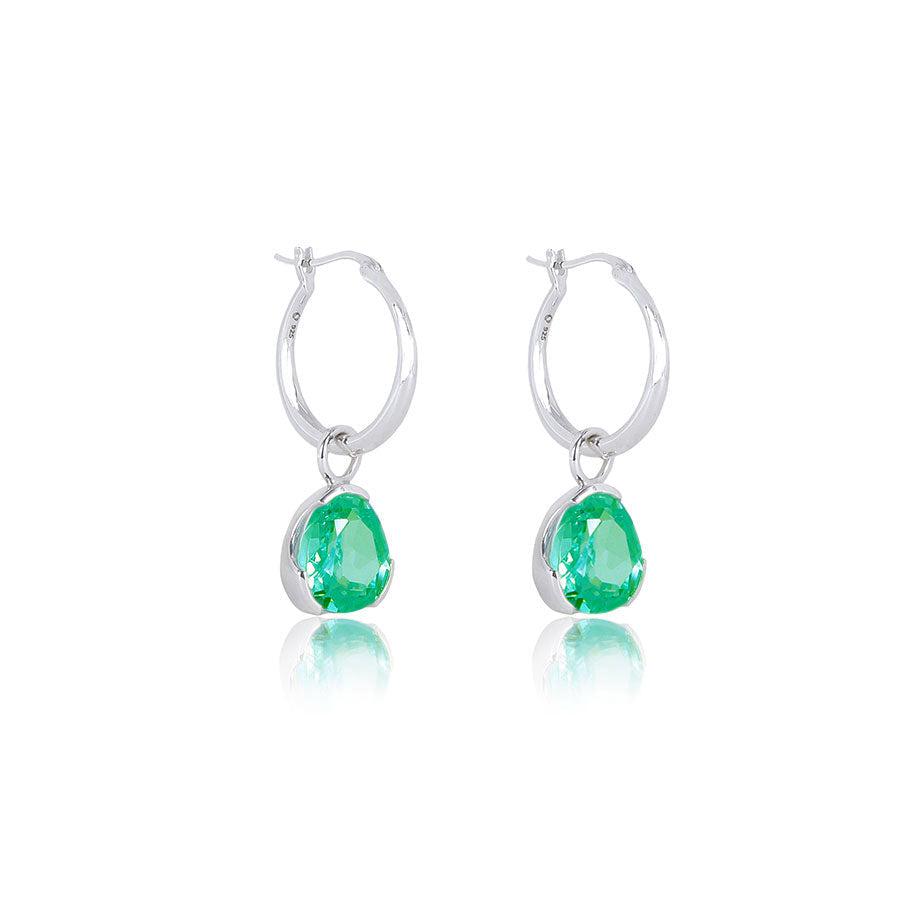 Foundation Gemdrop Hoop Earrings - Medium - Green Amethyst