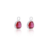 Foundation Gemdrop Hoop Earrings - Medium - Ruby Red Corundum