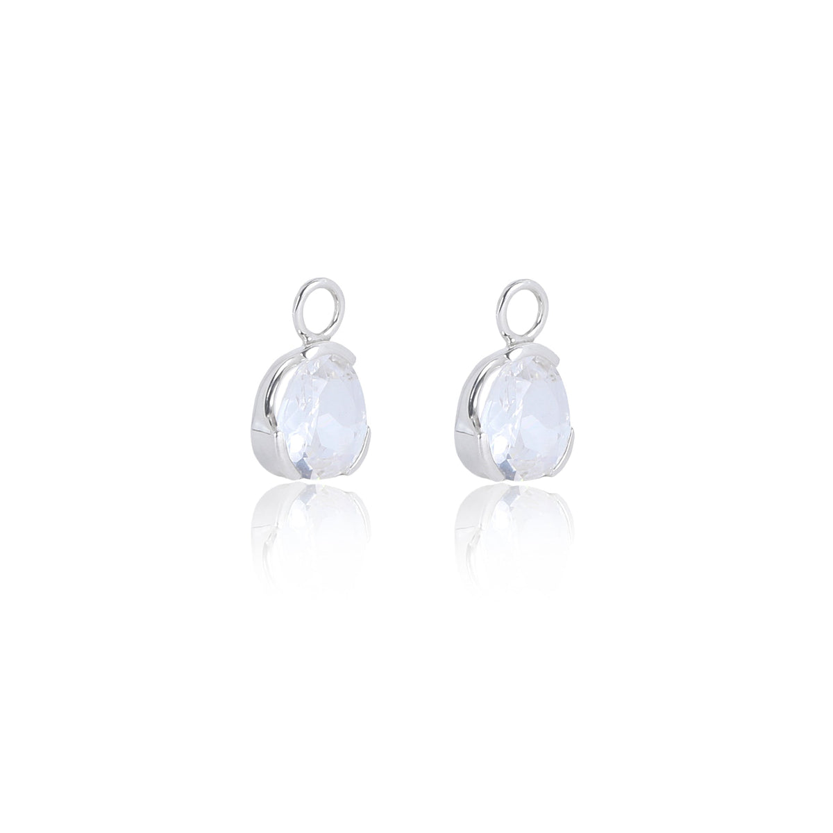 Foundation Gemdrop Hoop Earrings - Medium - White Sapphire (lab grown)