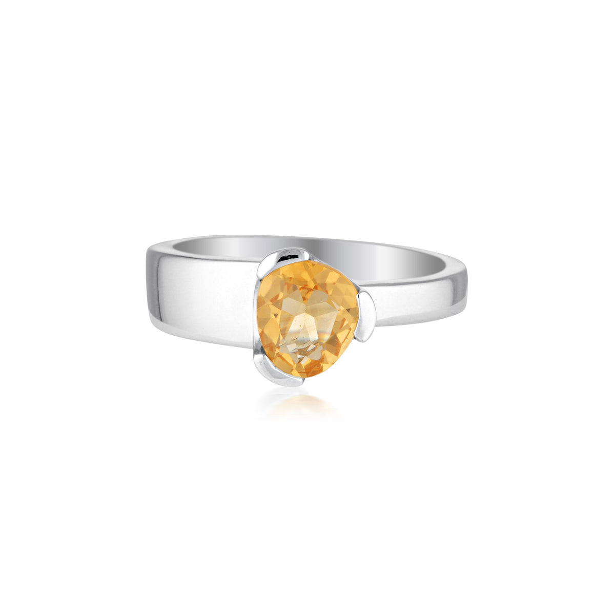 Gempower Tri-Cut Stacker Ring - Sterling Silver / Citrine