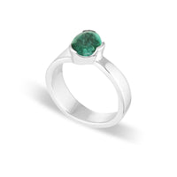 Gempower Tri-Cut Stacker Ring - Sterling Silver / Emerald