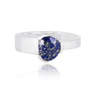 Gempower Tri-Cut Stacker Ring - Sterling Silver / Lapis Lazuli