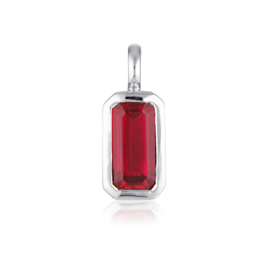 Gemstone Adornment - Emerald Cut - Ruby Corundum