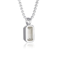 Gemstone Adornment - Emerald Cut - White Sapphire (lab grown)