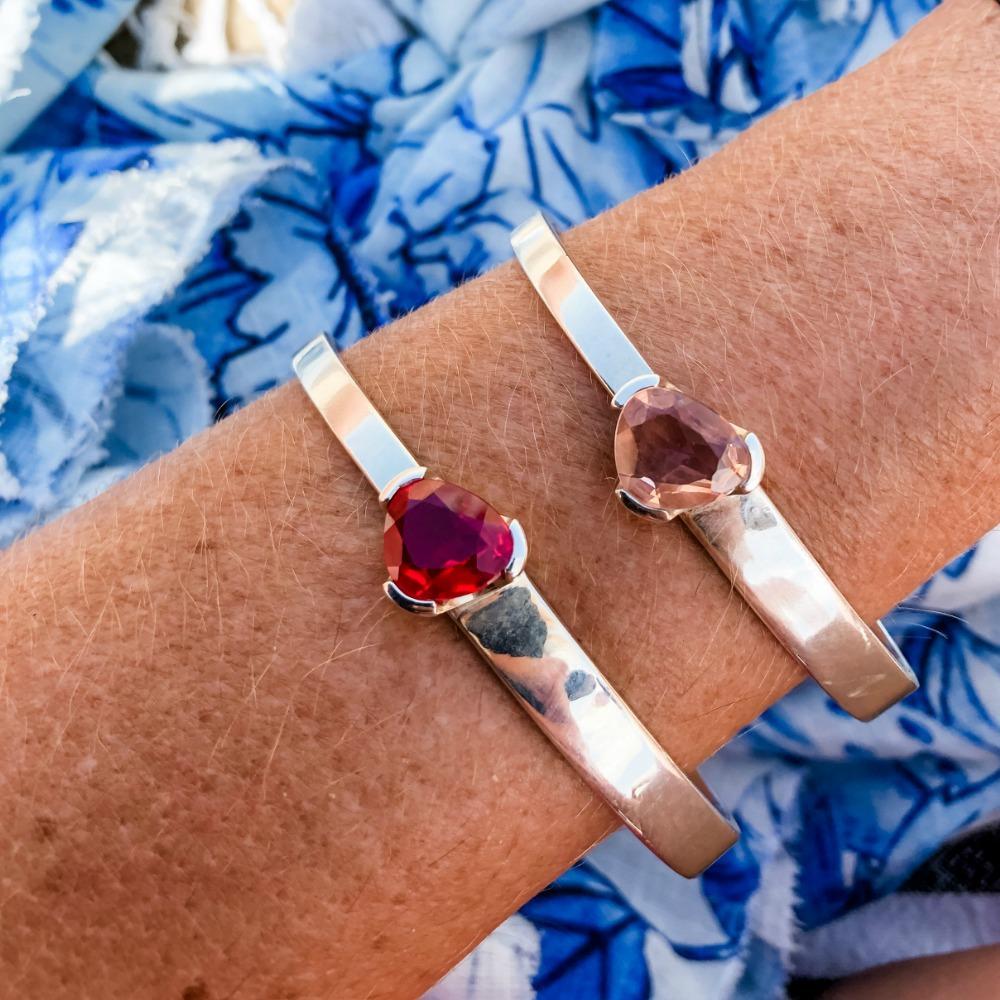 Gemstone Stacker Bangle - Ruby Red Corundum