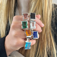 Horizon Emerald Cut Gemstone Ring |Smoky Quartz