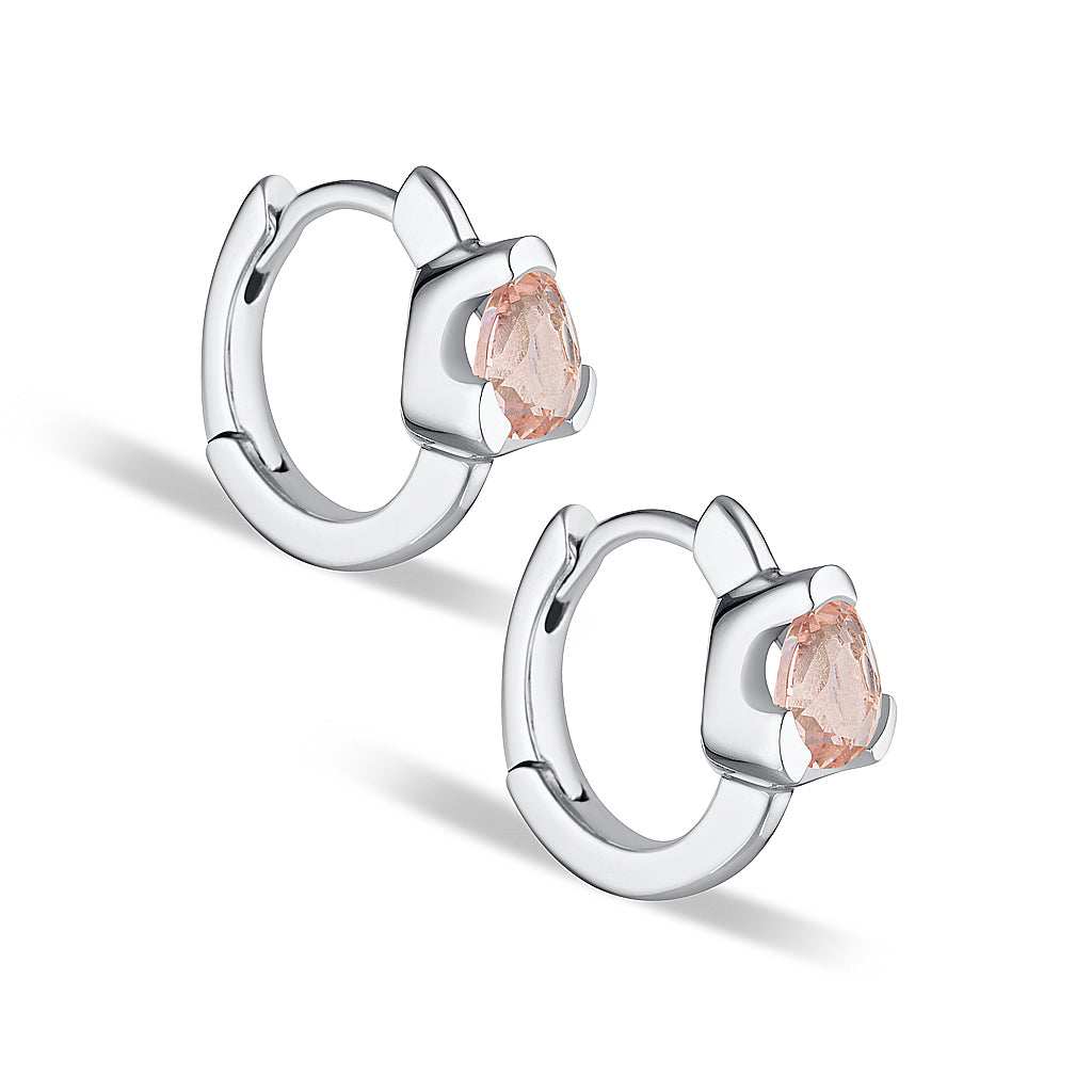 Huggies Earrings - Blush Quartz