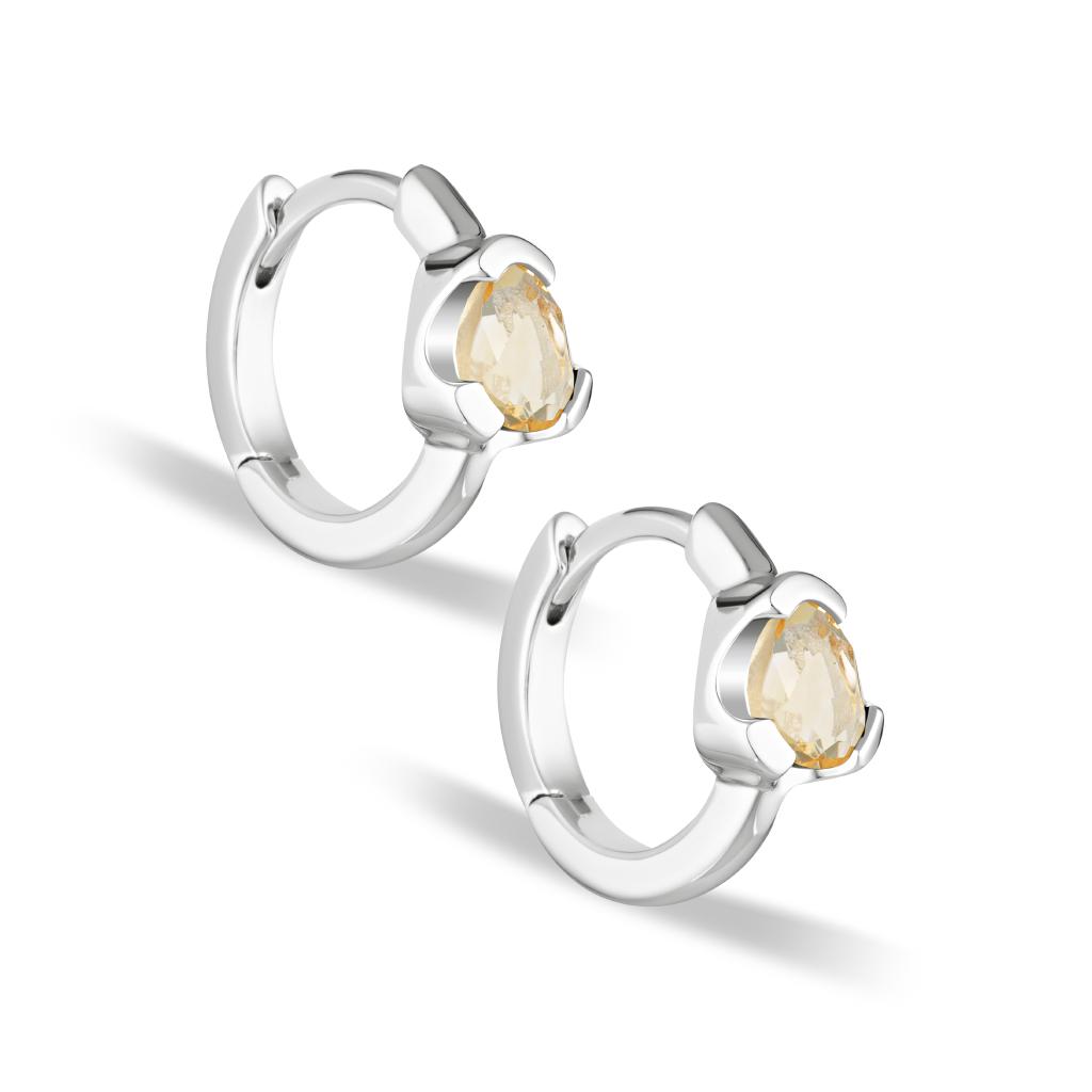 Huggies Earrings - Citrine