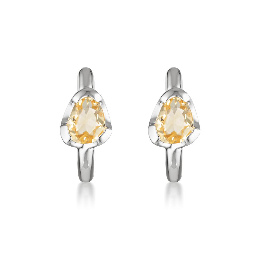 Huggies Earrings - Citrine