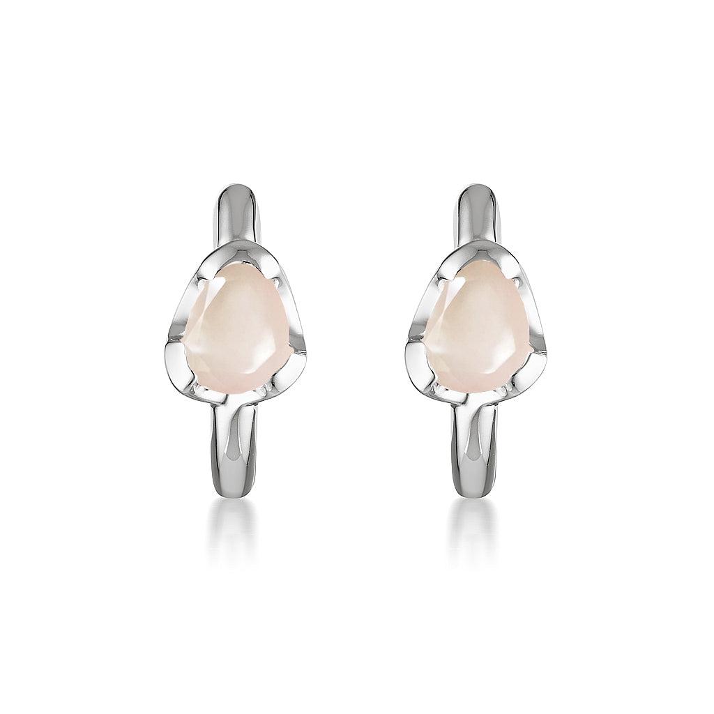 Huggies Earrings - Rose Quartz