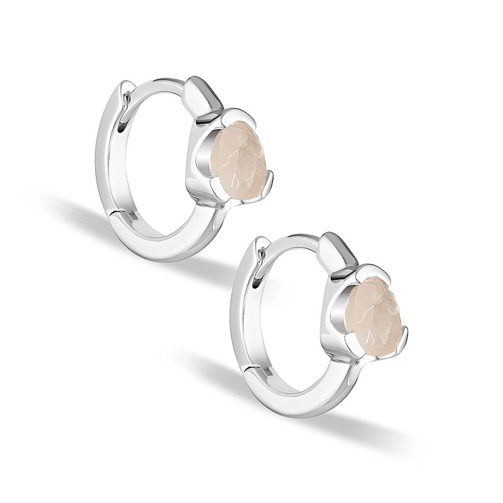 Huggies Earrings - Rose Quartz