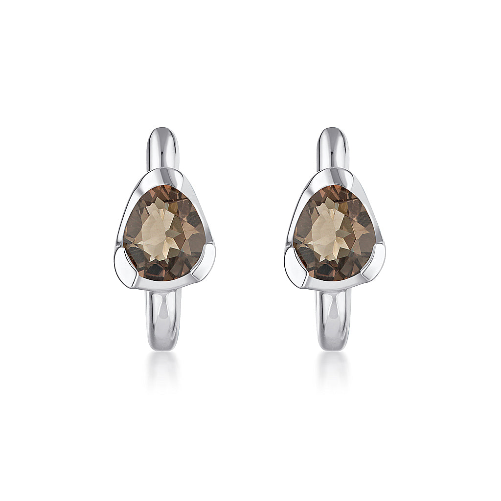 Huggies Earrings - Smoky Quartz