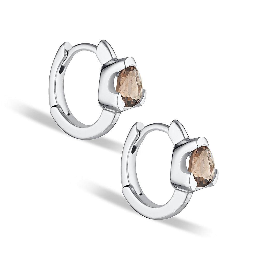 Huggies Earrings - Smoky Quartz