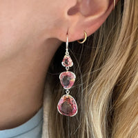 In Stock "To the Power of Three" - Gemstone Earrings - Sunset