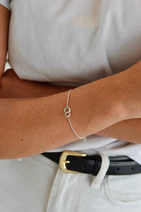 Infinity Bracelet- a solid sterling silver petite bracelet with adjustable jumprings