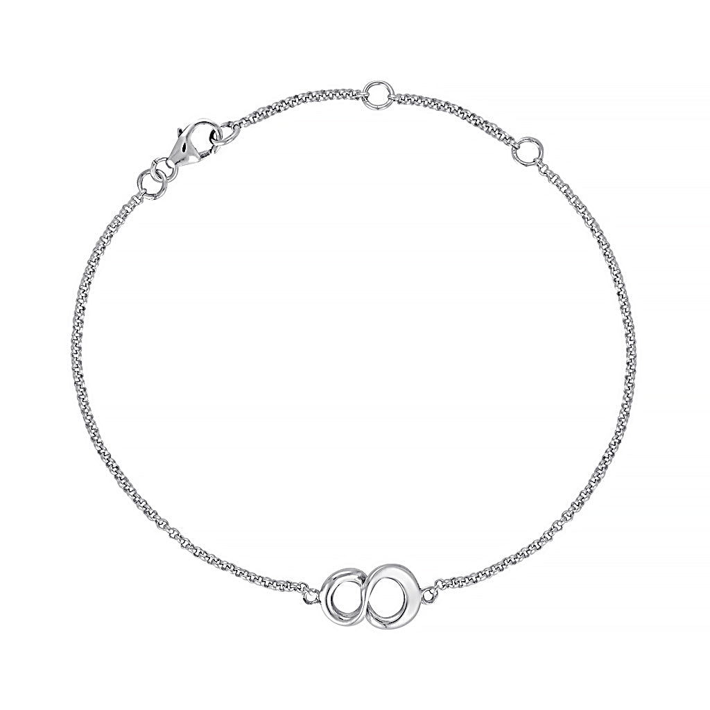 Infinity Bracelet- a solid sterling silver petite bracelet with adjustable jumprings