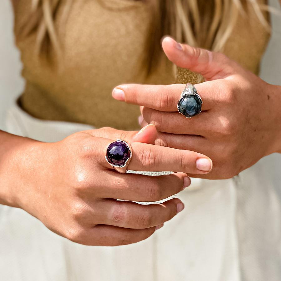 Orb Gemstone Ring - Labradorite