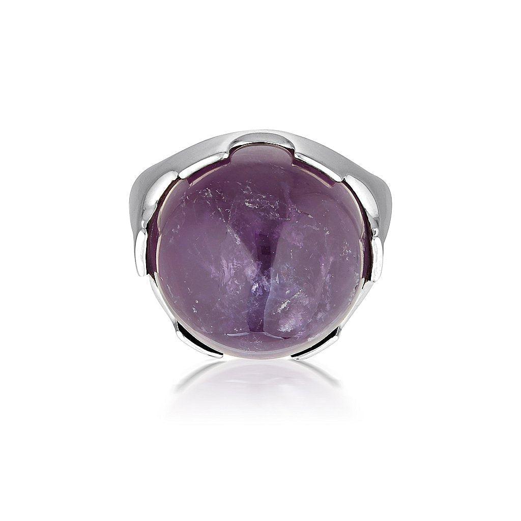 Orb Gemstone Ring - Purple Amethyst