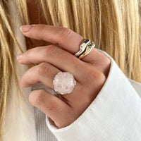 Orb Gemstone Ring - Rose Quartz