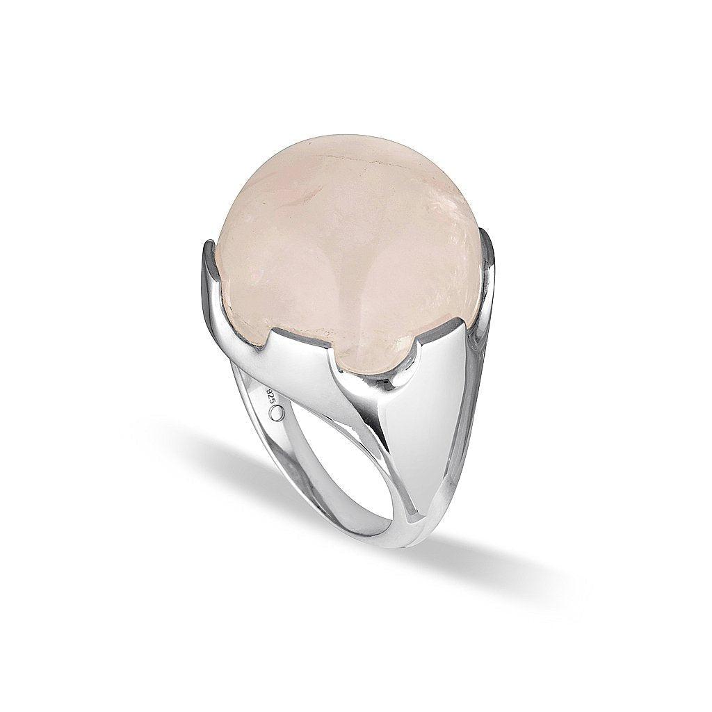 Orb Gemstone Ring - Rose Quartz