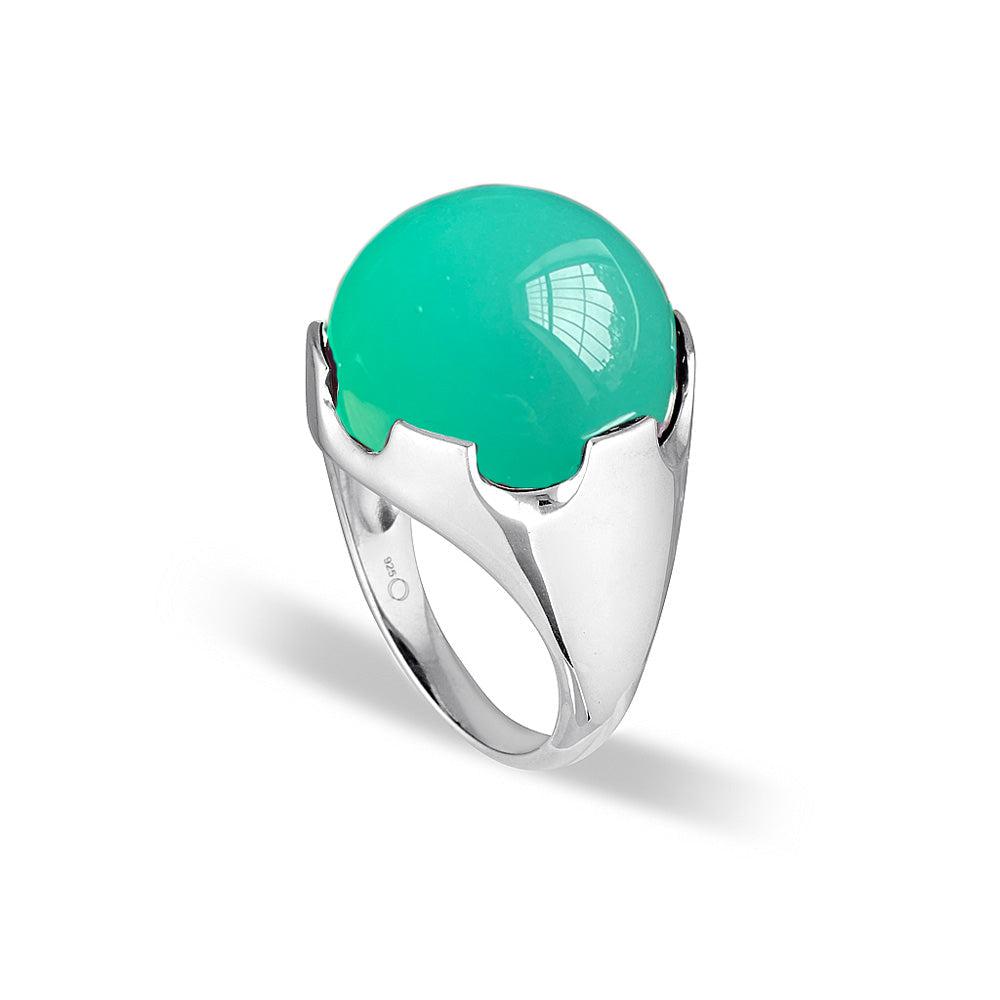 Orb Gemstone Ring - Sea Marine Eco-Stone