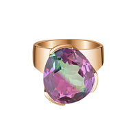 Original Tri-Cut Gemstone Ring - Rose Gold / Watermelon Corundum