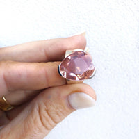 Original Tri-Cut Gemstone Ring - Sterling Silver / Blush Quartz