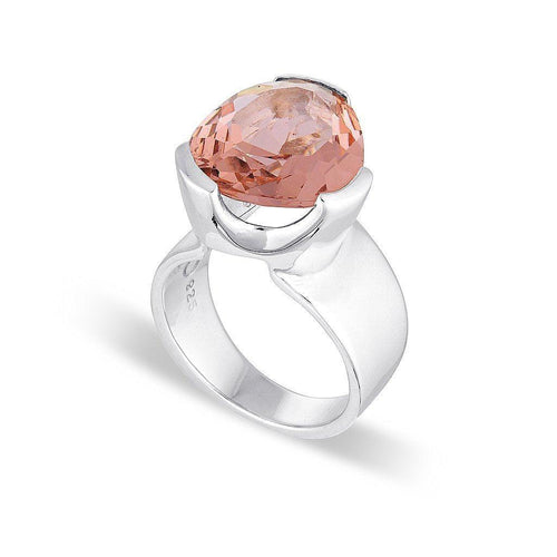 Original Tri-Cut Gemstone Ring - Sterling Silver / Blush Quartz