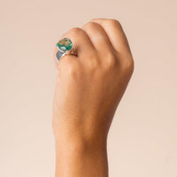 Original Tri-Cut Gemstone Ring - Sterling Silver / Green Amethyst