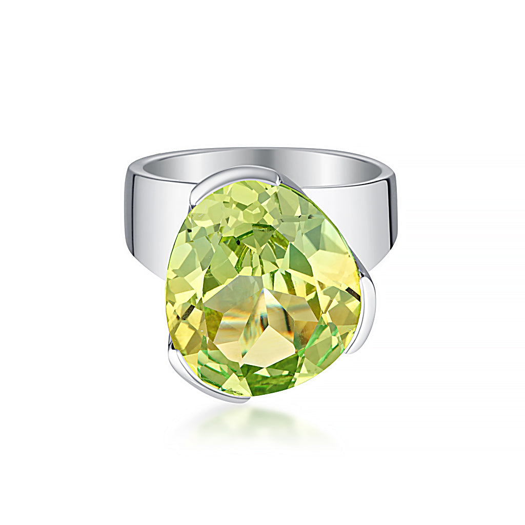 Original Tri-Cut Gemstone Ring - Sterling Silver / Lemon Lime *Limited Edition*