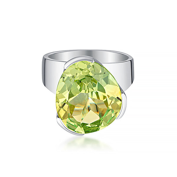 Original Tri-Cut Gemstone Ring - Sterling Silver / Lemon Lime *Limited Edition*