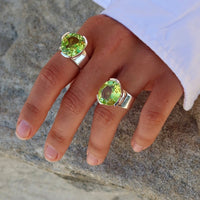 Original Tri-Cut Gemstone Ring - Sterling Silver / Lemon Lime *Limited Edition*