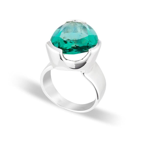 Original Tri-Cut Gemstone Ring - Sterling Silver / Paraiba Nano Quartz- PRE ORDER 6-8 WEEKS