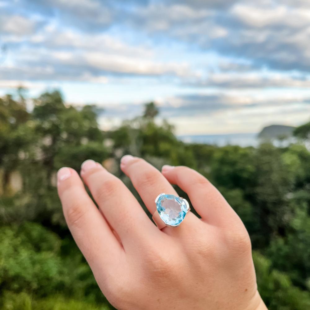 Blue topaz shops ring