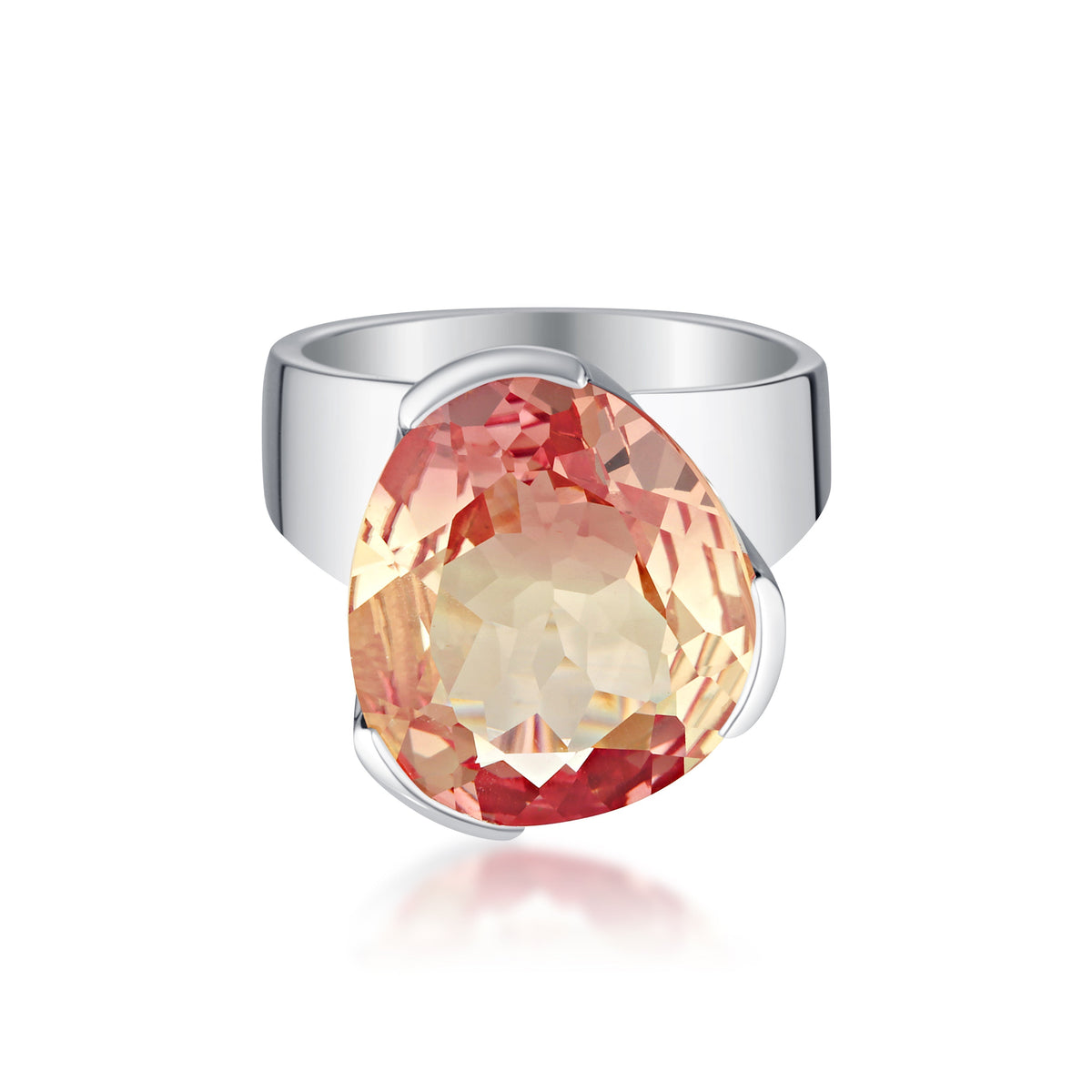 Original Tri-Cut Gemstone Ring - Sterling Silver / Sunset