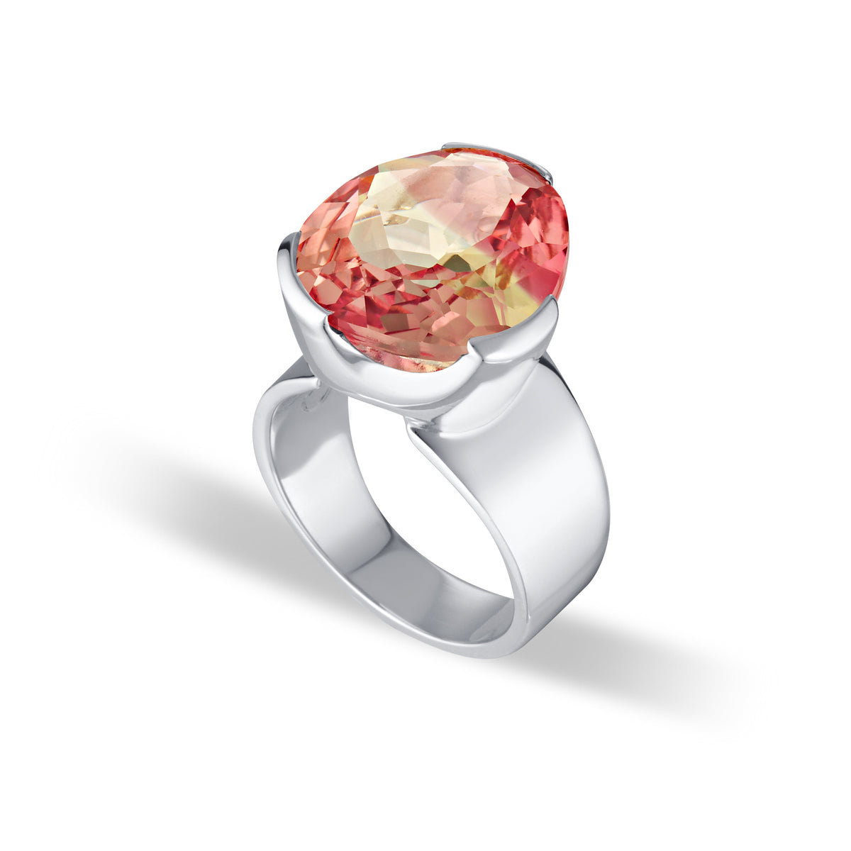 Original Tri-Cut Gemstone Ring - Sterling Silver / Sunset