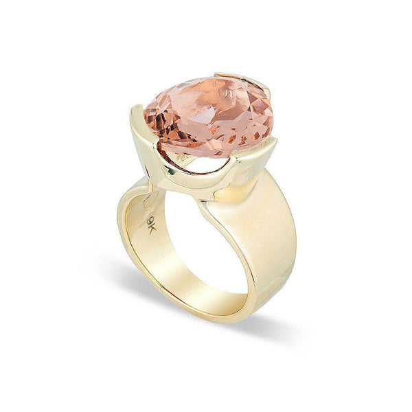 Original Tri-Cut Gemstone Ring - Yellow Gold / Blush Quartz