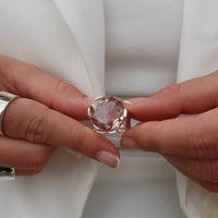 Power Pointer Gemstone Ring - Blush Quartz - Sterling Silver