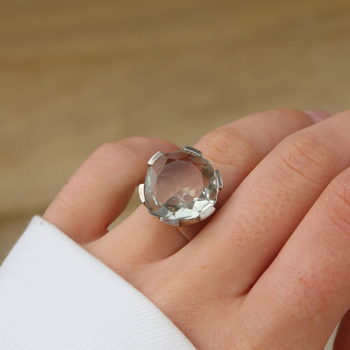 Power Pointer Gemstone Ring - Mint Champagne Amethyst - Sterling Silver