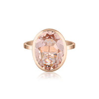 Rose Gold Celebration Stacker Ring - Large Oval - Blue Zircon