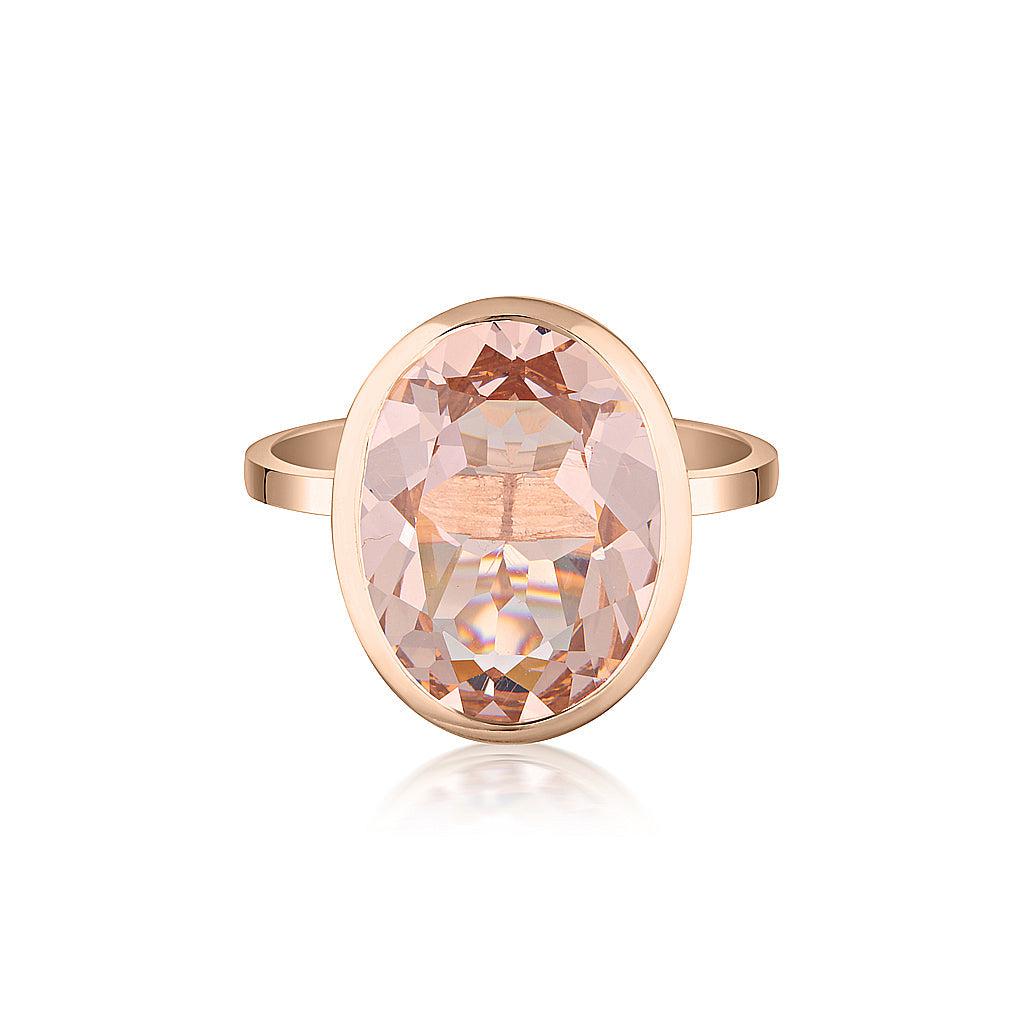 Rose Gold Celebration Stacker Ring - Large Oval