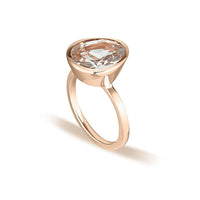 Rose Gold Celebration Stacker Ring - Large Tri-Cut - White Sapphire