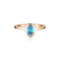 Rose Gold Celebration Stacker Ring - Small Oval - Red Corundum