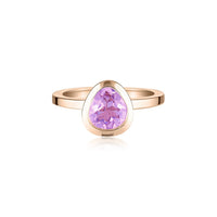 Rose Gold Celebration Stacker Ring - Small Tri-Cut - Purple Amethyst